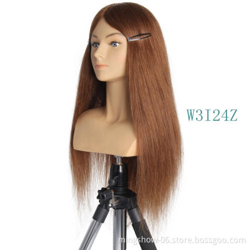 High quality omc 100% human hair training mannequin head with shoulder for sale